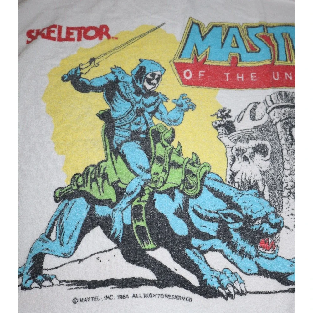 Vintage 1984 Masters of the Universe He-Man Skeletor Beach Towel Franco 80s Thin